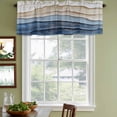 thumbnail image 5 of Blue Beige Valances for Windows, Coastal Wave Modern Abstract Art Light Filtering Kitchen Curtains, Rod Pocket Window Valance Curtains for Living Room Bedroom, 60" W x 18" L, 2 Panels, 5 of 9