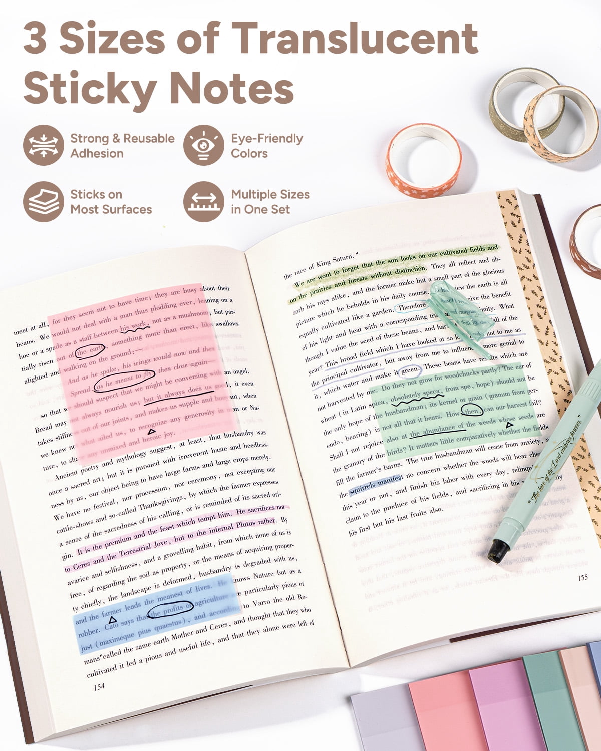 WEMATE 76 PCS Bible Study Supplies with Bible Case, 15 No-Bleed Highlighters, Ballpoint Pens, Washi Tapes, Sticky Notes, Prayer Cards, Annotation Kit for Women College Essentials Christian Gifts