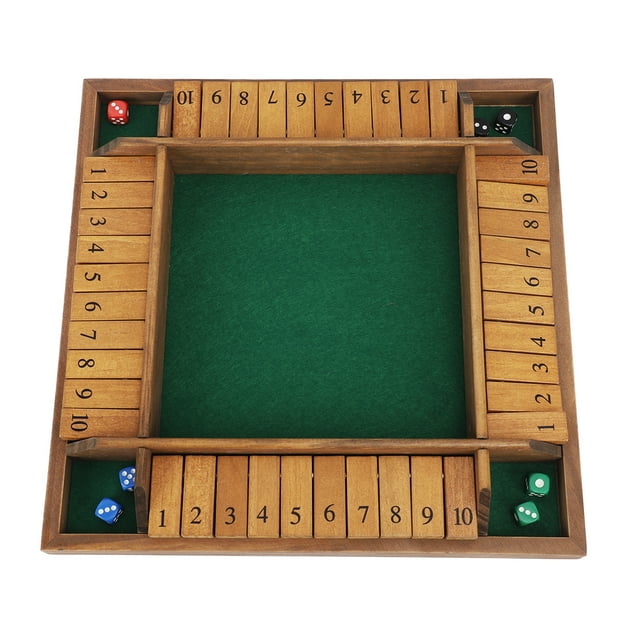 Juego educativo de dados Shut The Box ANGGREK Madera de pino para 4 jugadores