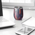 thumbnail image 3 of 12oz Stainless Steel Insulated Wine Tumbler with Lid and Straw – Double Wall Vacuum Mug for Hot & Cold Drinks, 304 Steel Interior, Sweat-Free Design, 3 of 5