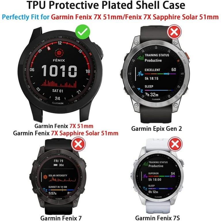 Screen Protector for Fenix 7X 51mm Watch Case TPU Screen Protectors  Compatible with Garmin Fenix 7X/Fenix 7X Solar/Fenix 7X Sapphire Solar (Do  Not Fit