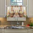 thumbnail image 5 of Wobogo Orange Easter Rabbit Kitchen Curtains 2 Piece Set Farmhouse Country Style Light Filtering Small Window Drapes Suitable for Bathroom Laundry Room and RV 27x36in, 5 of 9