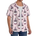 thumbnail image 2 of Gukieu Cute Cupcake Print Men's Short-sleeved Shirts, Button-down Pocket Shirts, T-shirts, Beach Vacation Travel Summer Clothing-3X-Large, 2 of 5