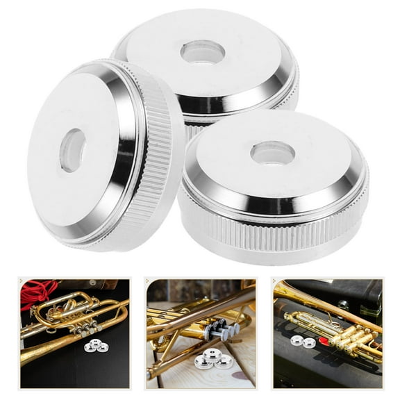 FOMIYES Trumpet Accessories 3Pcs Copper Trumpet Valve Piston Button Cap Screws for Enhanced Sound 0.8x2.1x2.1in