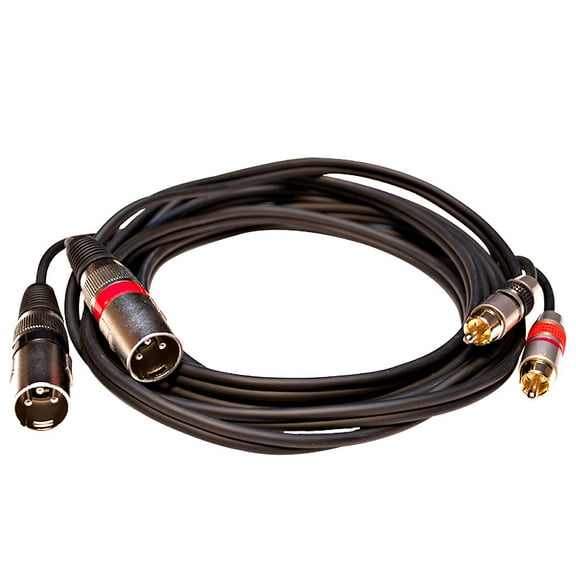 Seismic Audio Dual XLR Male to Dual RCA Male 10 Foot Patch Cable - 10' Cord - SAXFRM-2x10
