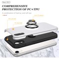 thumbnail image 3 of Case for iPhone XR, Smooth Dual Layer Hard Military Phone Case with 360 Degree Ring Stand Silicone Bumper Shockproof Protective Case (Camera Protection) Magnetic Car Holder Cover-Silver, 3 of 14