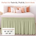 thumbnail image 5 of SGI Bedding Dorm Bed Skirt Full-XL 30 Inch Drop – No Lift Easy Install Wrap Around, Extra Long Elastic Dust Ruffle, Wrinkle & Fade Resistant Microfiber, College Dorm Bedskirt Sage, 5 of 8
