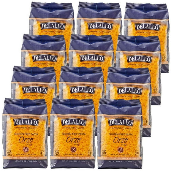 DeLallo Gluten Free Corn and Rice, Orzo, 12-Ounce (Pack of 12)