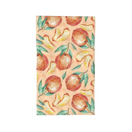 ZNDUO Microfiber Bath Towel, Cartoon Peach Watercolor Pattern Towels for Bathroom, 27.5x16 in