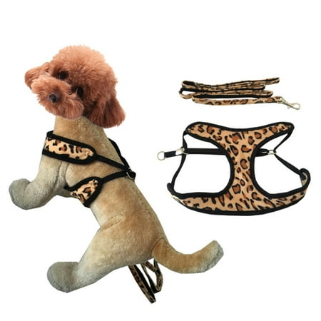 Summer Leopard Printing Pet Harness for Small Dogs Outdoor Walking leopard printing