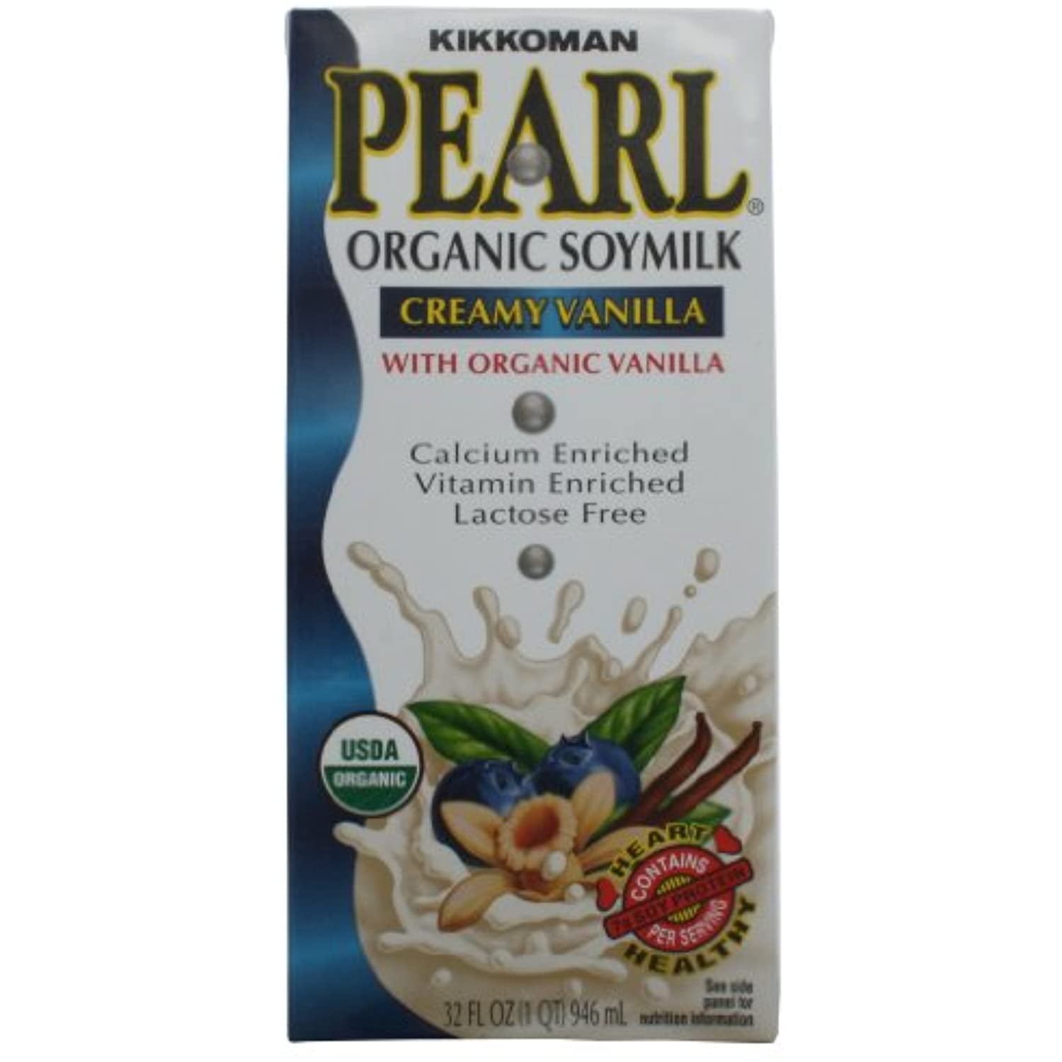 Kikkoman Pearl Creamy Vanilla Organic Soy Milk, 32Ounce (Pack Of 6)