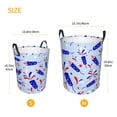 thumbnail image 5 of XMXY Round Laundry Basket Organizer, Patriotic Blue American Waterproof Collapsible Dirty Clothes Basket Laundry Hamper, Medium Size, 5 of 8