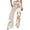 Beige*, variant on RUTAYY Women's Pants Casual Striped High Waist Loose Fit Straight Leg Bottoms with Pockets Comfortable Everyday Wear Classic Versatile Trousers