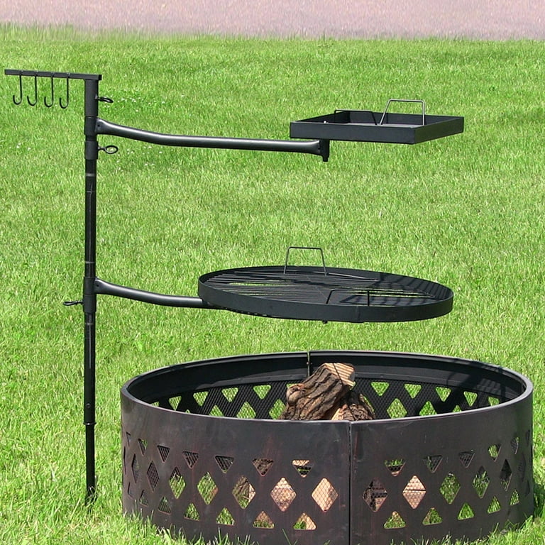 Swivel grill clearance for fire pit