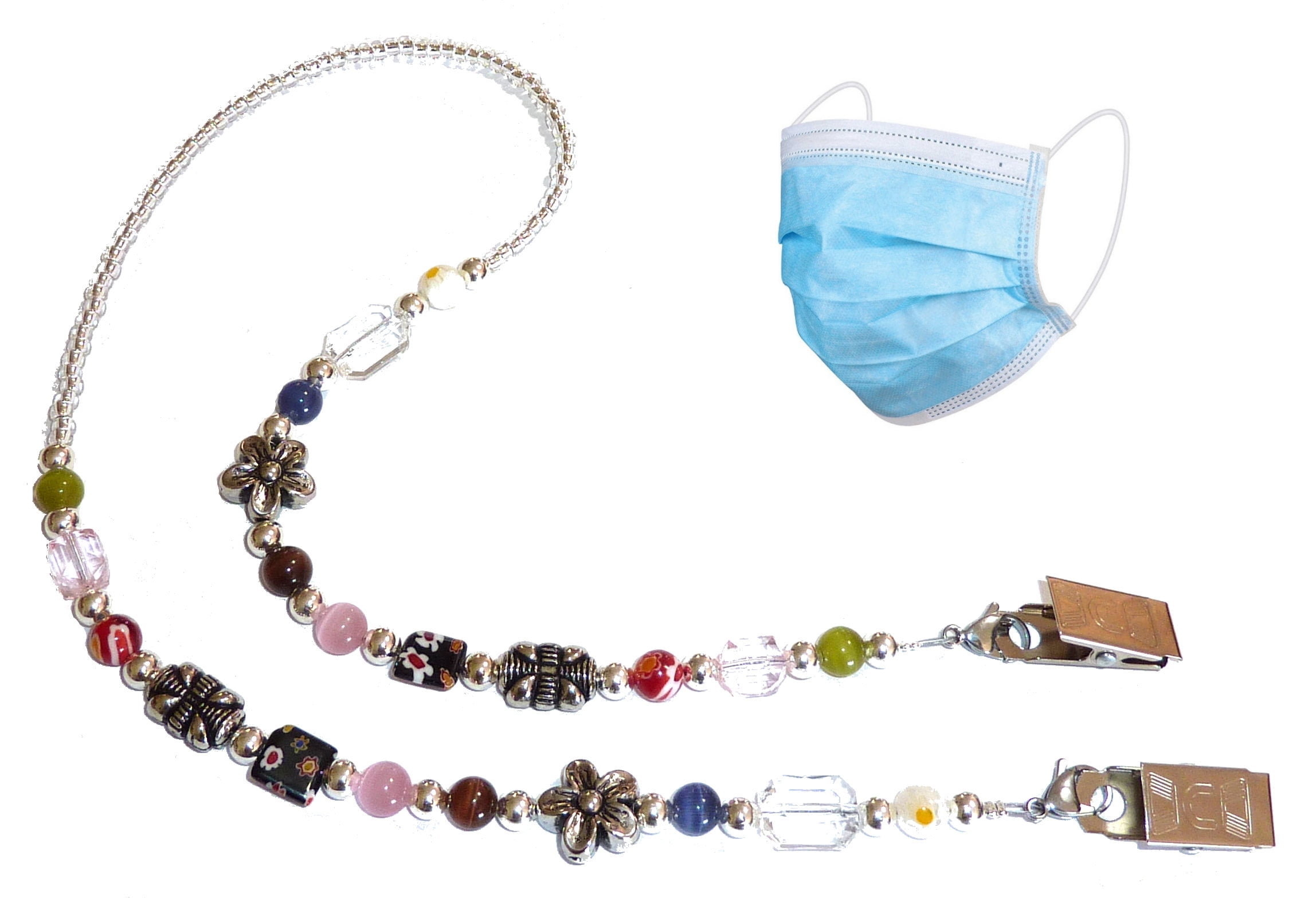 Face Mask Holder Chain Necklace Lanyard Women's Girl's Stylish Clips