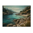 thumbnail image 3 of Designart "Greece Coastal " Landscapes Print on Natural Pine Wood, 3 of 5