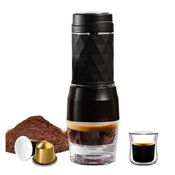 3 In1 Hot/Cold Portable Coffee Machine Manual Espresso Maker For Capsule & Ground Hand Press Brewer Home Office Travel ,RV, Hiking, Office