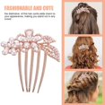 thumbnail image 3 of Elegant Imitation Pearl Hair Comb for Weddings 1 Piece Pink Alloy Bridal Accessory, 3 of 4