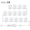 thumbnail image 1 of LED Makeup Mirror Light Bulb Lights Stepless Dimmable USB Wall Lamp 6 10 14Bulbs Kit for Dressing Table ,Widely Use, 1 of 6