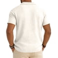 thumbnail image 5 of Qwertyu Mens Polo Shirts Short Sleeve Linen Shirt Summer Button Vacation Beach Shirt Casual Collared Shirts Lightweight Tops White 3XL, 5 of 8