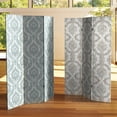 thumbnail image 6 of Red Lantern 6 ft Tall Ivory Damask Canvas Room Divider with Spruce Wood Frame, 6 of 7