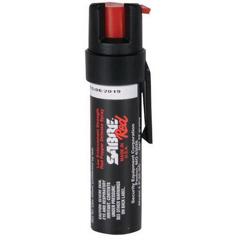 Sabre red pepper spray - police strength - compact size with clip (max protection - 35 shots, up to 5x's more)