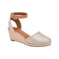 thumbnail image 1 of STYLE & COMPANY Womens Beige Cushioned Ankle Strap Mailena Round Toe Wedge Buckle Espadrille Shoes 5.5 M, 1 of 4