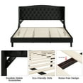 Homfa Queen Bed Frame, WingBack Tufted Headboard, Modern Platform Bed