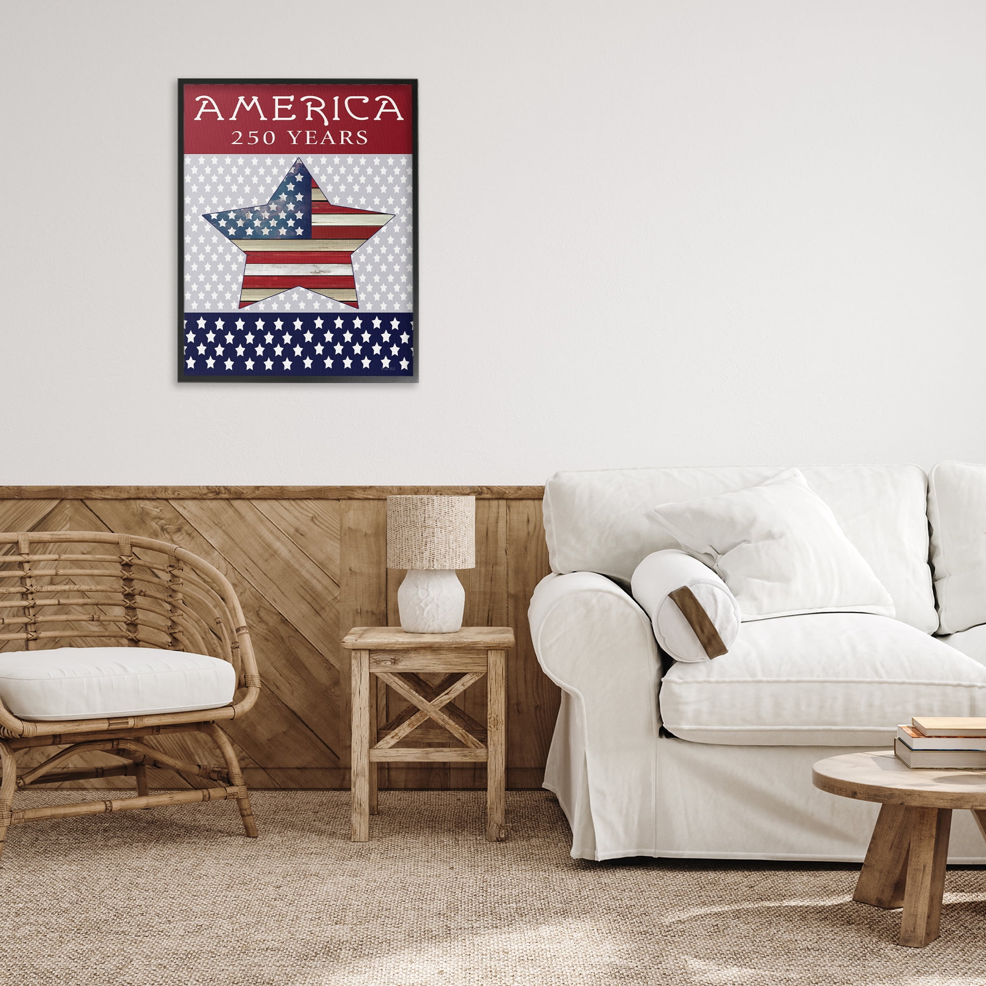 Stupell Industries Historic America 250 Years Black Framed Giclee Art, design by Cindy Jacobs
