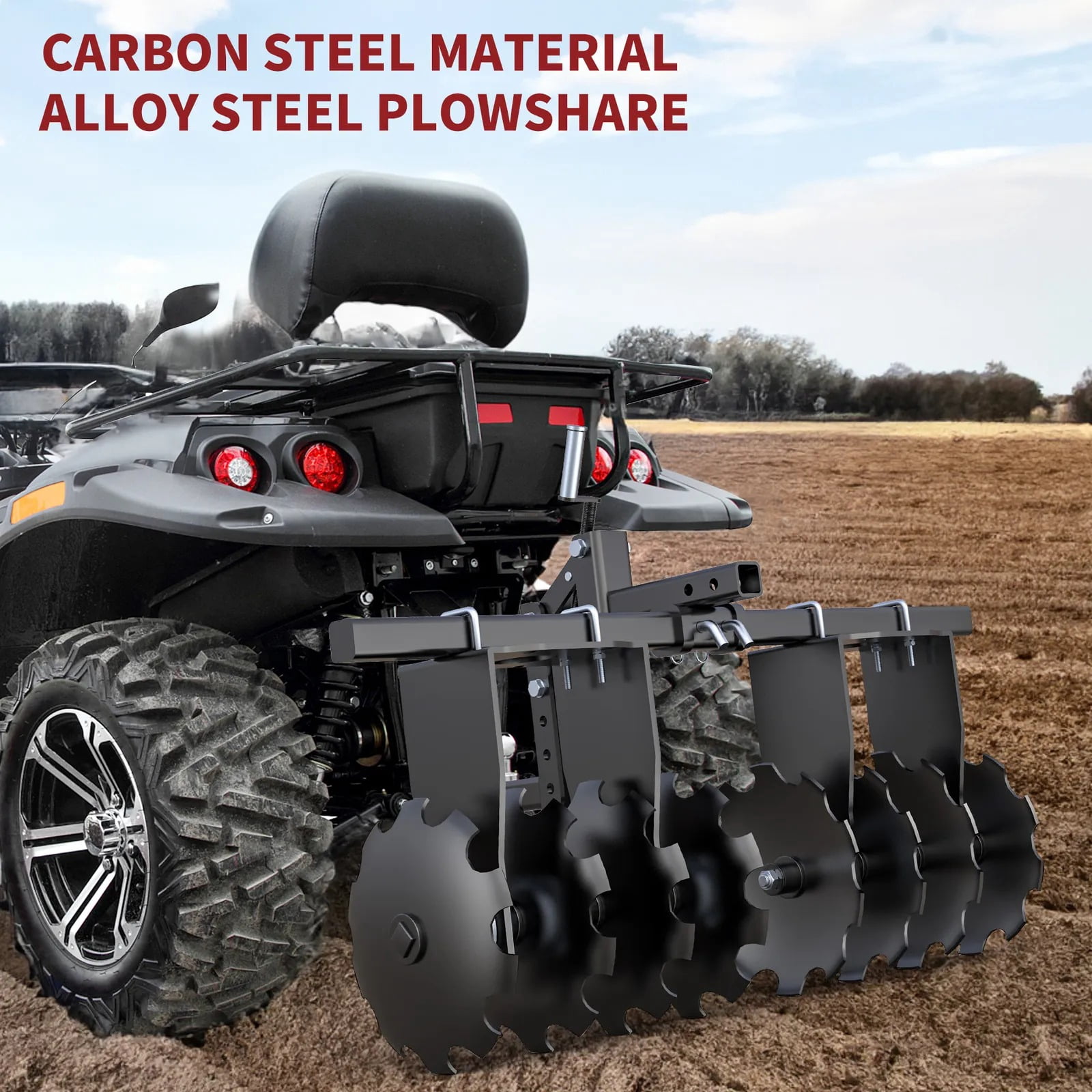 RVNI Disc Plow Harrow Designed to Break up Tough Ground for ATV/UTV Manual Implement