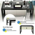 thumbnail image 6 of Jerry & Maggie - Tempered Glass Computer Desk Strength Sturdy Surface Laptop Desk Dinning Cocktail Table USB Accessory Attribute Professional Office Desk Modern Plain Legs Personal Workstation Black, 6 of 8
