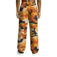 thumbnail image 5 of Dwelliawo Camo Pants for Men Relaxed Fit Loose Straight Leg Elastic Waist Running Casual Trousers Athletic Pants with Pockets Orange S, 5 of 8