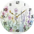 thumbnail image 5 of Dreamtimes Wall Clock Colorful Flowers 10 Inch Silent Non Ticking Quality Quartz Battery Operated Digital Round Easy to Read for Home Office Kitchen Decorative, 5 of 7