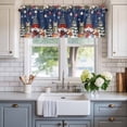 thumbnail image 2 of Blue Christmas Farmhouse Short Window Curtain Valances, Winter Gnomes Poinsettia Pine Tree Branches Rod Pocket Kitchen Valances for Living Room Bedroom Bathroom Cafe 42" x 18", 2 of 8