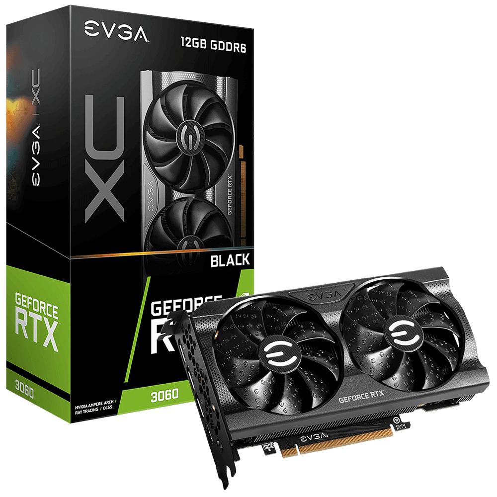 EVGA GeForce RTX 3060 XC BLACK GAMING, 12GP53655KR, 12GB GDDR6, Dual