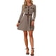 thumbnail image 2 of Vestido A-Line Elegante de Cuello Redondo con Botones para Mujeres INSPIRE CHIC en Cuadros Houndstooth XS Marrón Caqui, 2 of 6
