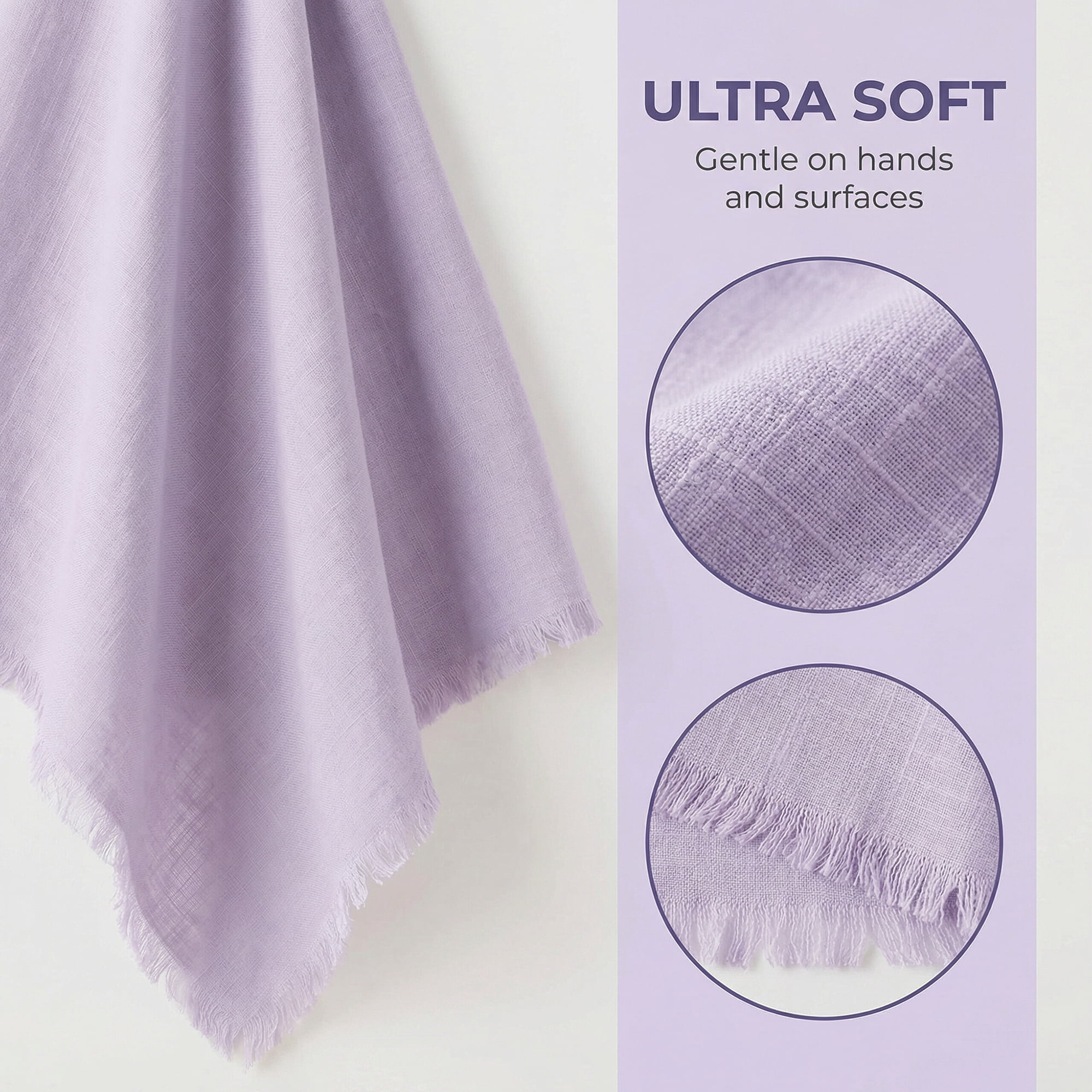 Unique Bargains Cotton Linen Kitchen Towels Claret 4 Pack Light Purple/Apricot 18" x 18"
