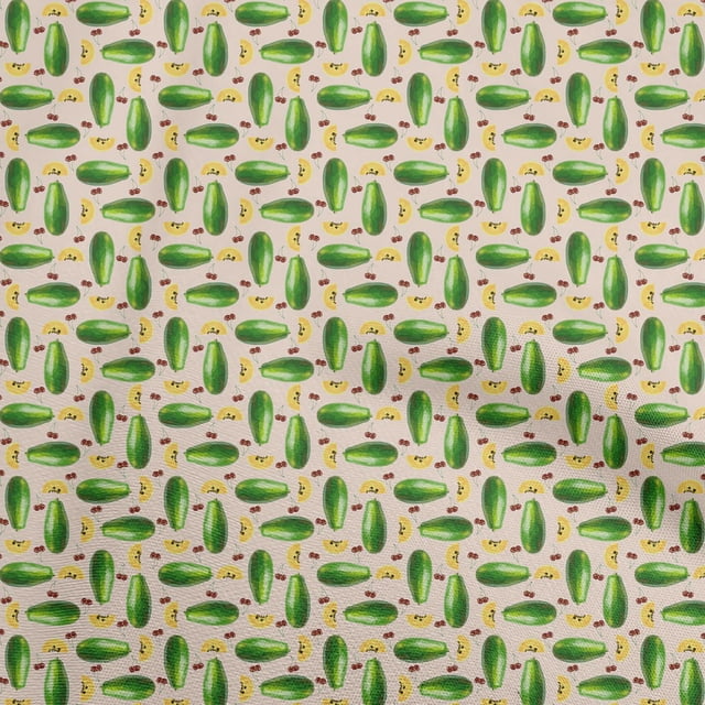 oneOone Coton Cambric Jaune Tissu Fruits Papaye Tissu pour Robe Tissu Imprimé Tissu au Mètre 42 Pouces de Large