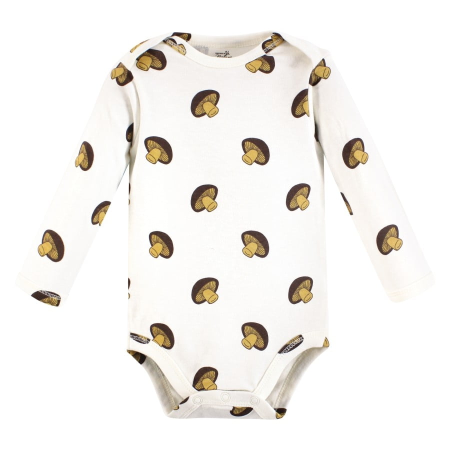 Touched by Nature Organic Cotton Long-Sleeve Bodysuits, Fruits And Veggies, 6-9 Months