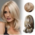 thumbnail image 1 of BECLOTH Taille Courte Ondulé Cheveux Humains Rose Net Perruque Sans Colle Perruques avant Or Femmes, 1 of 5