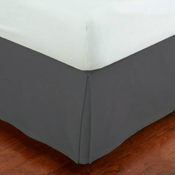 Fancy Collection 14” Inch Drop Tailored Pleated Bed Skirt Full Size Solid Dark Gray/Charcoal New