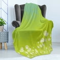 thumbnail image 4 of Dandelion Soft Flannel Fleece Blanket, Dandelion Flower Pattern Wild North American Flowering Plant Summertime, Cozy Plush for Indoor and Outdoor Use, 50" x 70", Apple Green Seafoam, by Ambesonne, 4 of 5
