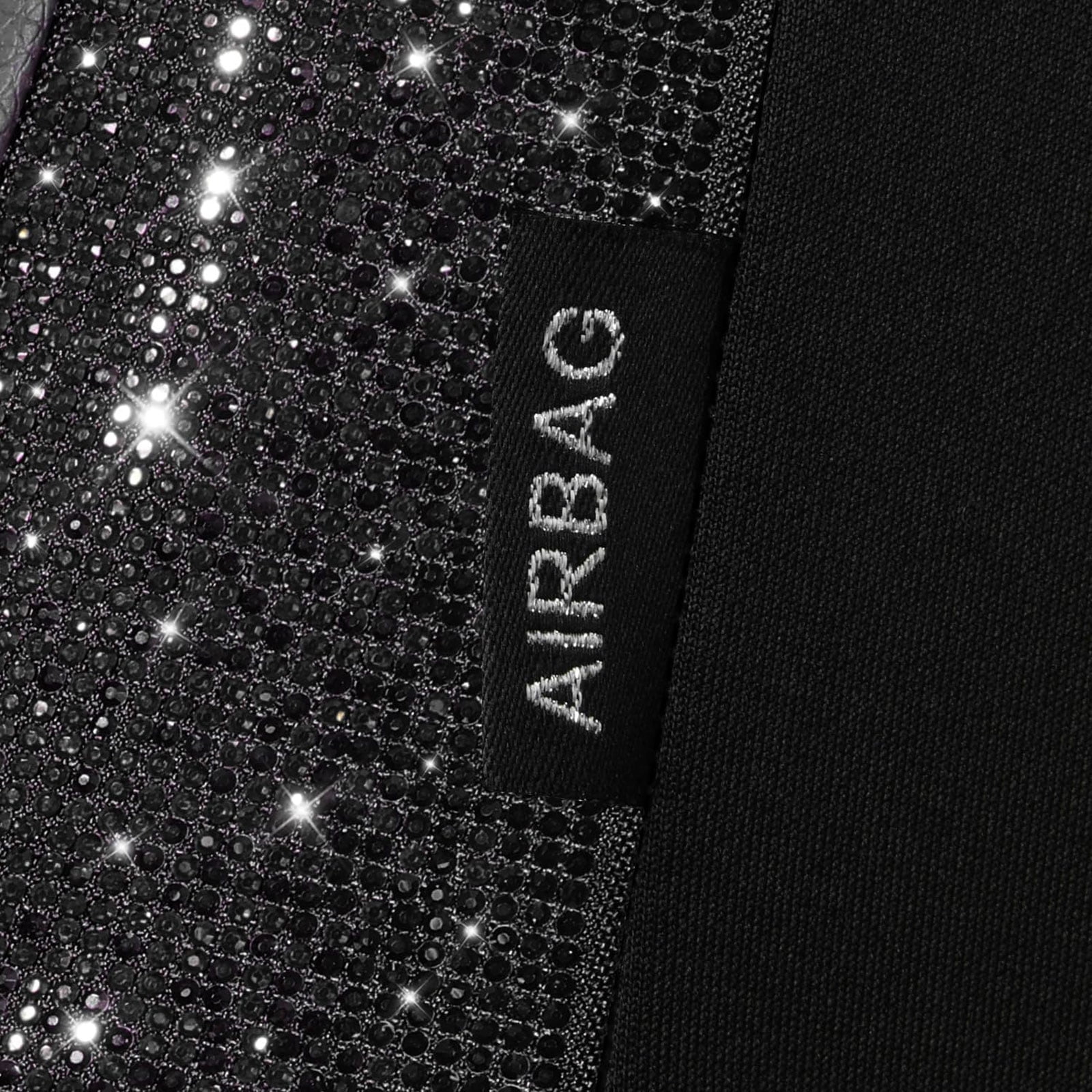 CAR GRAND Bling diamond leather automotive seat covers front pair water proof shining glitter sparkly crystal rhinestone universal armrest fit girl woman lady black