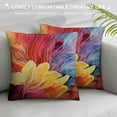 thumbnail image 3 of MLJA Retro Throw Pillow Cushion Cover, Abstract Watercolor Artwork Elements Natural Creative Composition, Decorative Square Accent Pillow Case, Yellow Magenta, 3 of 5
