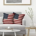 thumbnail image 3 of 4th of July Pillow Covers 18x18 Set of 2, American Flag Patriotic Decorations Throw Pillow Covers Linen Farmhouse Independence Day Cushion Case for Couch Sofa Summer Home Outdoor Decor, 3 of 5