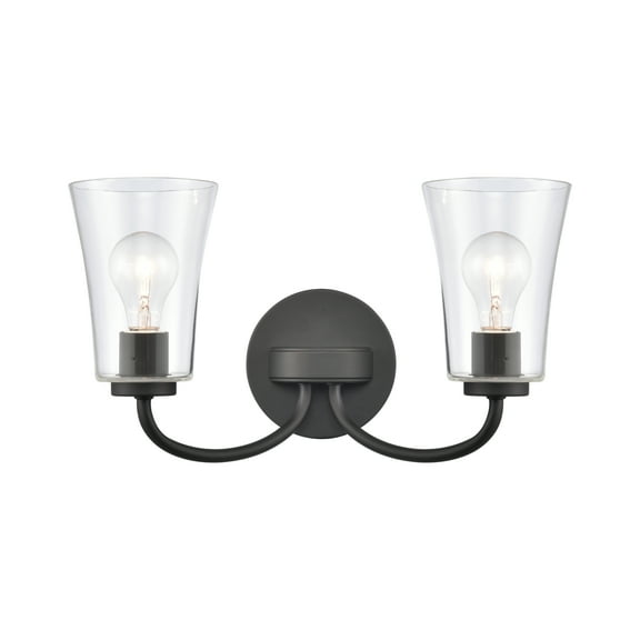 Elk Home 17-Inch Wide Emily Vanity Light, Traditional, Matte Black