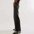 thumbnail image 6 of ABATAB Jeans for Women Wide Leg Loose fit Jeans Pants Strechy Baggy Folded Hem Trendy Denim Trousers with Pockets, 6 of 6