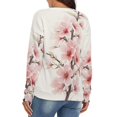 thumbnail image 4 of Cherry Blossom Pink V-neck Sweater Winter Clothes Long Sleeve Knitwear Sweater Women's Pullover, 4 of 5