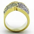 thumbnail image 3 of TK1420 - IP Gold(Ion Plating) Stainless Steel Ring with Top Grade Crystal  in Multi Color Size 7, 3 of 4