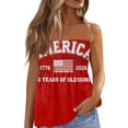 thumbnail image 2 of Womens Tube Tops Strapless Bandeau Tops Backless Sexy Tank Tops Smocked Ruffled Backless Tanks American Flag Shirt Cute Summer Style Pink XXL, 2 of 5